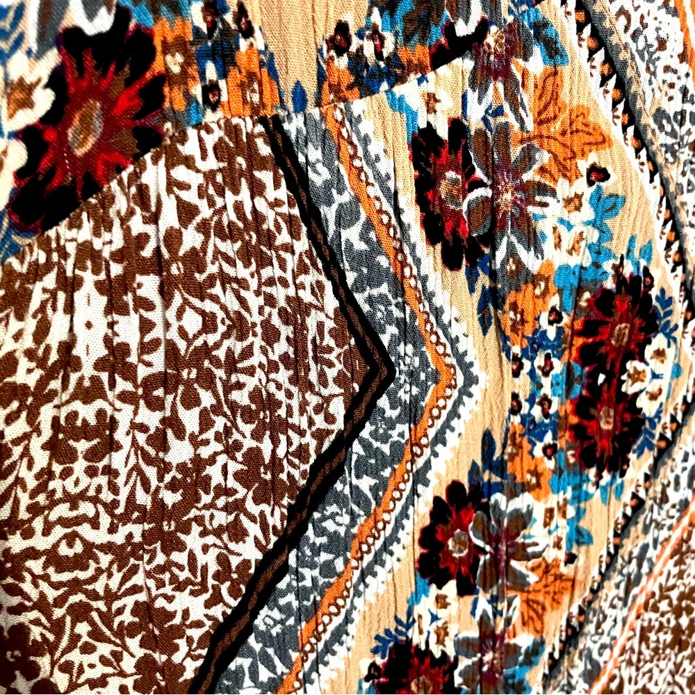 Floral fall boho midi dress
